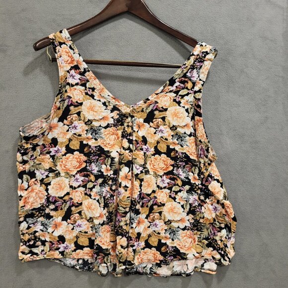 Torrid Sleeveless V-Neck Tank Top Size 1X (Size 1)‎ Floral Casual Bloomcore - Picture 2 of 6